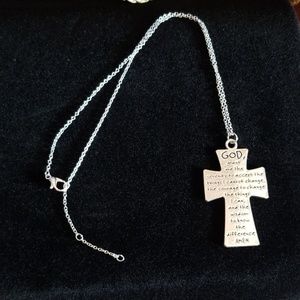 ❤Serenity prayer cross necklace